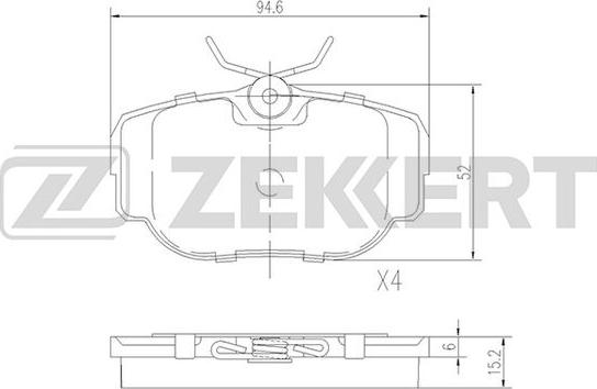 Zekkert BS-2380 - Комплект спирачно феродо, дискови спирачки vvparts.bg