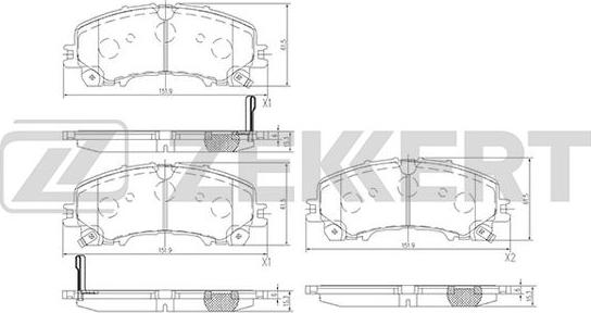 Zekkert BS-2381 - Комплект спирачно феродо, дискови спирачки vvparts.bg