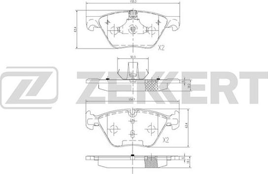 Zekkert BS-2388 - Комплект спирачно феродо, дискови спирачки vvparts.bg