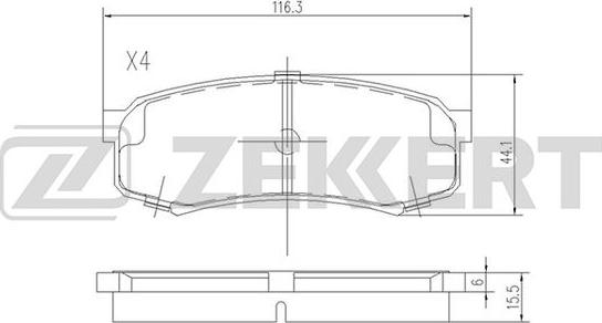 Zekkert BS-2240 - Комплект спирачно феродо, дискови спирачки vvparts.bg