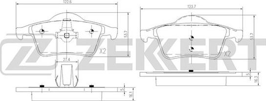 Zekkert BS-2759 - Комплект спирачно феродо, дискови спирачки vvparts.bg