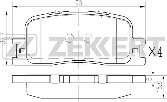Zekkert BS-2705 - Комплект спирачно феродо, дискови спирачки vvparts.bg