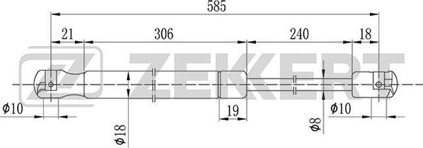 Zekkert GF-1905 - Газов амортисьор, багажно / товарно пространство vvparts.bg