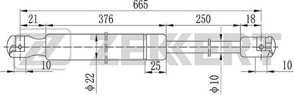 Zekkert GF-1907 - Газов амортисьор, багажно / товарно пространство vvparts.bg