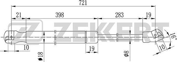 Zekkert GF-1989 - Газов амортисьор, капак на двигателя vvparts.bg