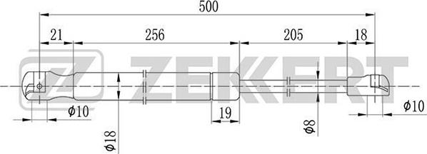 Zekkert GF-1454 - Газов амортисьор, багажно / товарно пространство vvparts.bg