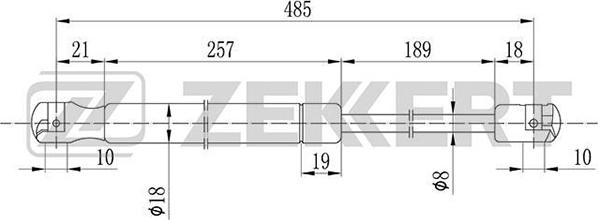 Zekkert GF-1467 - Газов амортисьор, багажно / товарно пространство vvparts.bg