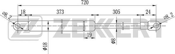 Zekkert GF-1404 - Газов амортисьор, капак на двигателя vvparts.bg