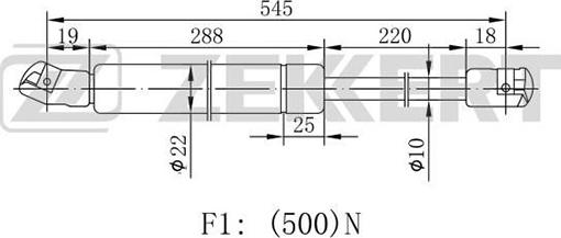 Zekkert GF-1427 - Газов амортисьор, багажно / товарно пространство vvparts.bg