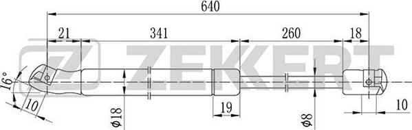 Zekkert GF-1590 - Газов амортисьор, багажно / товарно пространство vvparts.bg