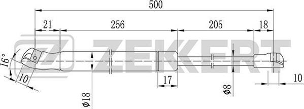 Zekkert GF-1568 - Газов амортисьор, багажно / товарно пространство vvparts.bg