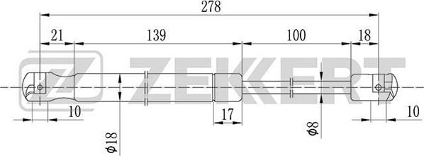 Zekkert GF-1500 - Газов амортисьор, багажно / товарно пространство vvparts.bg