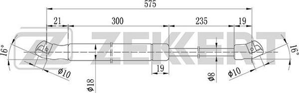 Zekkert GF-1584 - Газов амортисьор, багажно / товарно пространство vvparts.bg