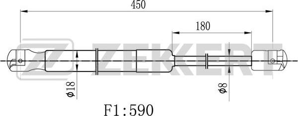 Zekkert GF-1691 - Газов амортисьор, багажно / товарно пространство vvparts.bg