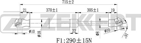 Zekkert GF-1646 - Газов амортисьор, капак на двигателя vvparts.bg