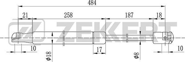 Zekkert GF-1602 - Газов амортисьор, багажно / товарно пространство vvparts.bg