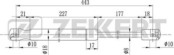 Zekkert GF-1682 - Газов амортисьор, багажно / товарно пространство vvparts.bg