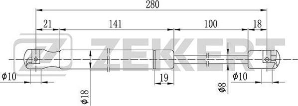 Zekkert GF-1628 - Газов амортисьор, багажно / товарно пространство vvparts.bg