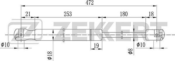 Zekkert GF-1676 - Газов амортисьор, багажно / товарно пространство vvparts.bg