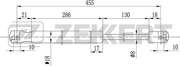 Zekkert GF-1093 - Газов амортисьор, багажно / товарно пространство vvparts.bg