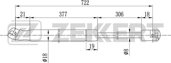 Zekkert GF-1064 - Газов амортисьор, капак на двигателя vvparts.bg