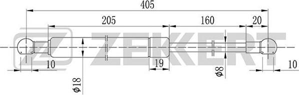 Zekkert GF-1016 - Газов амортисьор, багажно / товарно пространство vvparts.bg