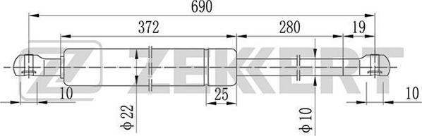 Zekkert GF-1039 - Газов амортисьор, багажно / товарно пространство vvparts.bg