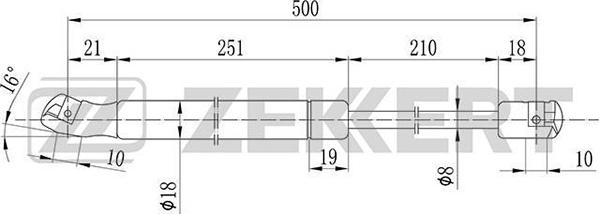 Zekkert GF-1029 - Газов амортисьор, багажно / товарно пространство vvparts.bg