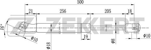 Zekkert GF-1074 - Газов амортисьор, багажно / товарно пространство vvparts.bg