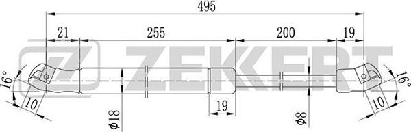 Zekkert GF-1073 - Газов амортисьор, багажно / товарно пространство vvparts.bg