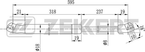 Zekkert GF-1169 - Газов амортисьор, багажно / товарно пространство vvparts.bg