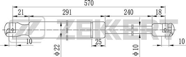 Zekkert GF-1161 - Газов амортисьор, багажно / товарно пространство vvparts.bg