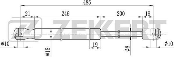 Zekkert GF-1101 - Газов амортисьор, багажно / товарно пространство vvparts.bg