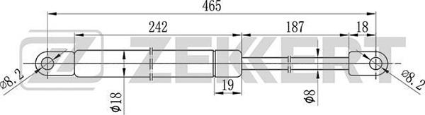 Zekkert GF-1116 - Газов амортисьор, капак на двигателя vvparts.bg