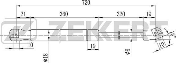 Zekkert GF-1113 - Газов амортисьор, капак на двигателя vvparts.bg