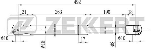 Zekkert GF-1129 - Газов амортисьор, багажно / товарно пространство vvparts.bg