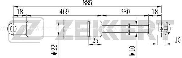 Zekkert GF-1122 - Газов амортисьор, капак на двигателя vvparts.bg