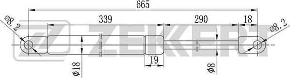 Zekkert GF-1127 - Газов амортисьор, капак на двигателя vvparts.bg