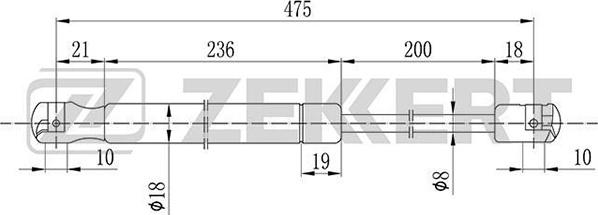 Zekkert GF-1176 - Газов амортисьор, багажно / товарно пространство vvparts.bg