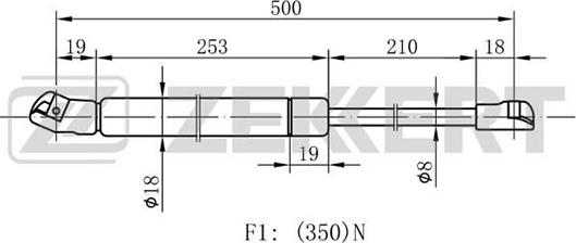 Zekkert GF-1178 - Газов амортисьор, капак на двигателя vvparts.bg