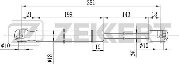 Zekkert GF-1899 - Газов амортисьор, задно стъкло vvparts.bg