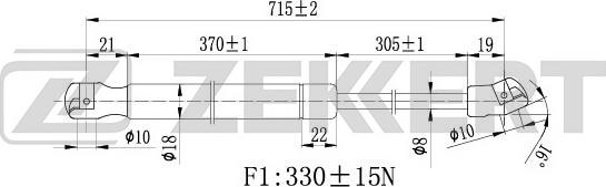 Zekkert GF-1863 - Газов амортисьор, капак на двигателя vvparts.bg