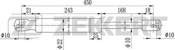 Zekkert GF-1814 - Газов амортисьор, багажно / товарно пространство vvparts.bg