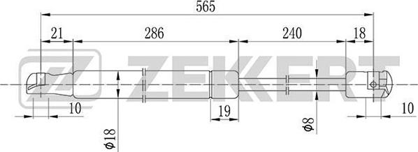 Zekkert GF-1835 - Газов амортисьор, капак на двигателя vvparts.bg