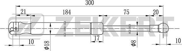 Zekkert GF-1833 - Газов амортисьор, багажно / товарно пространство vvparts.bg