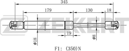 Zekkert GF-1823 - Газов амортисьор, багажно / товарно пространство vvparts.bg