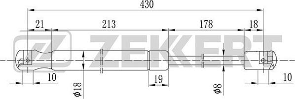 Zekkert GF-1344 - Газов амортисьор, багажно / товарно пространство vvparts.bg