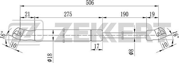 Zekkert GF-1341 - Газов амортисьор, багажно / товарно пространство vvparts.bg