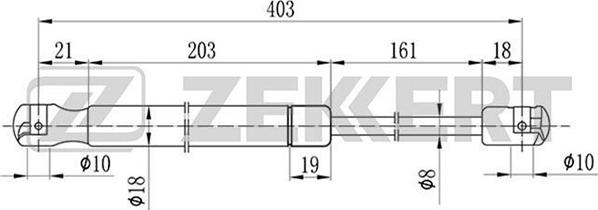 Zekkert GF-1343 - Газов амортисьор, багажно / товарно пространство vvparts.bg