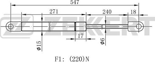 Zekkert GF-1263 - Газов амортисьор, капак на двигателя vvparts.bg